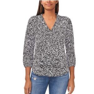 NWT Vince Camuto Top Ladies Large Black and White Work Casual